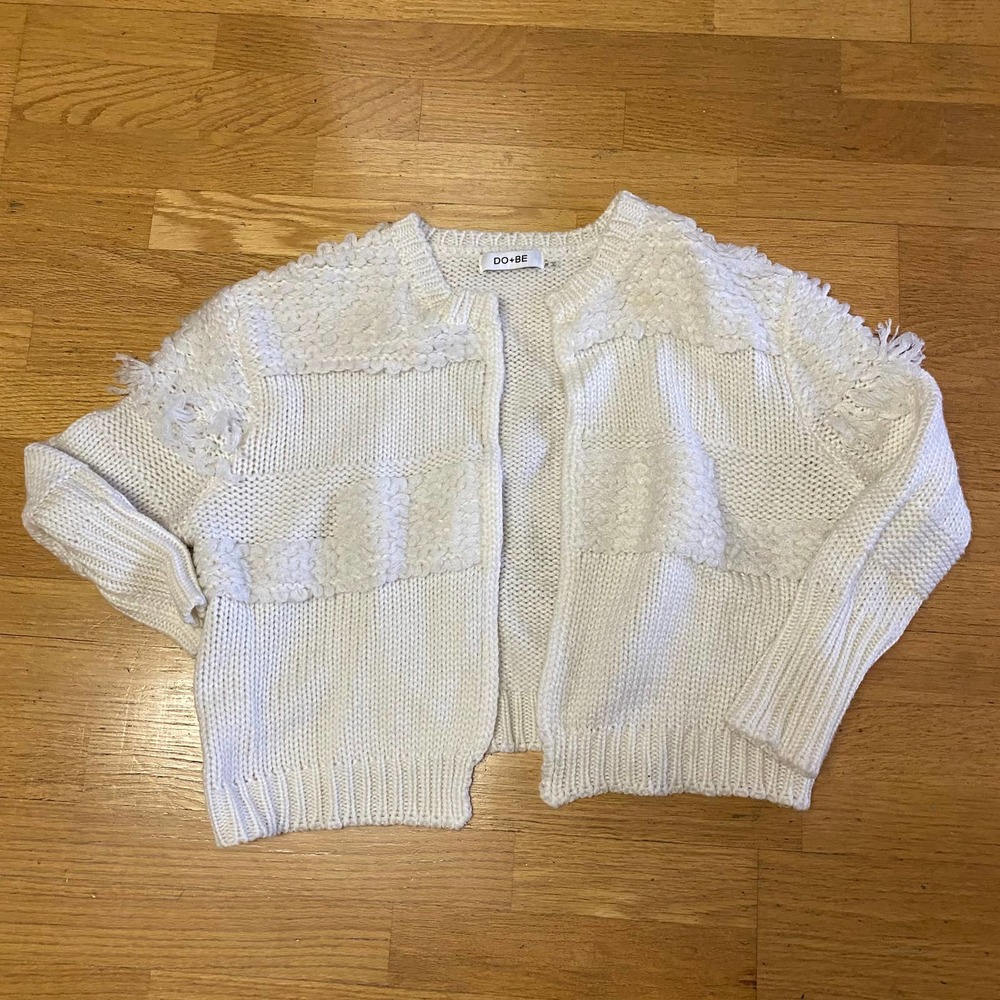 Do + Be Fringe Wool Neutral Western Cropped Bohemian Coastal Cowgirl Car…